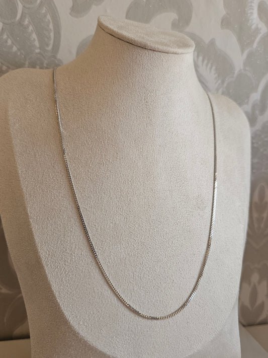 Vintage Solid Platinum Curb Chain Necklace 1.4mm wide 18" 45cm PL950 2.81 grams