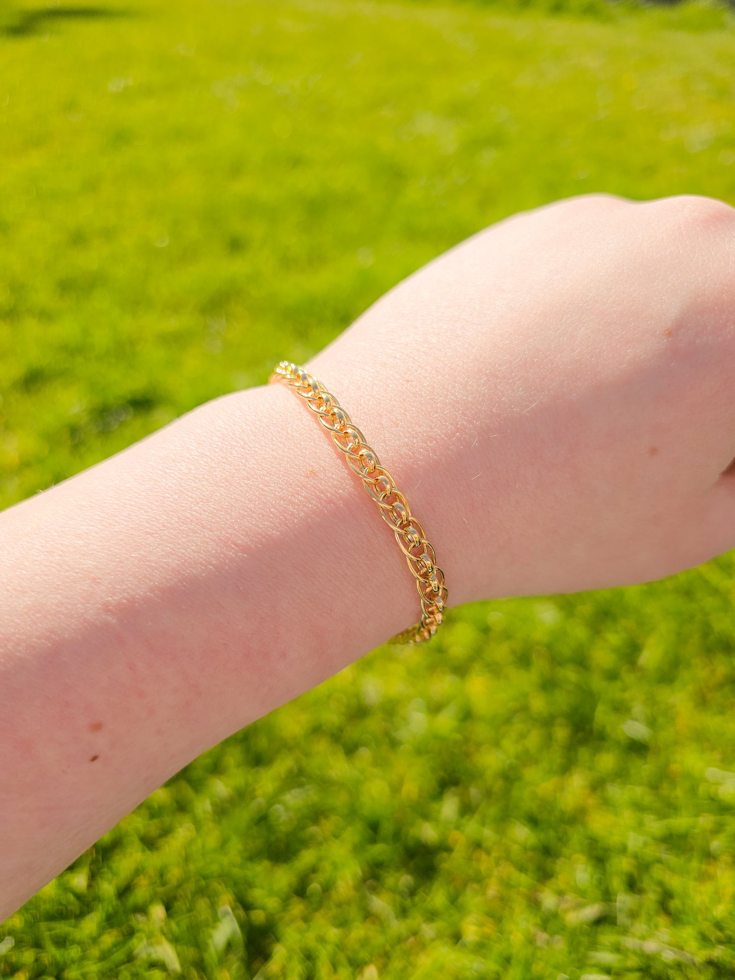 9ct Yellow Gold Fancy Link Bracelet with Lobster Clasp - 7.5" 19cm - 9k