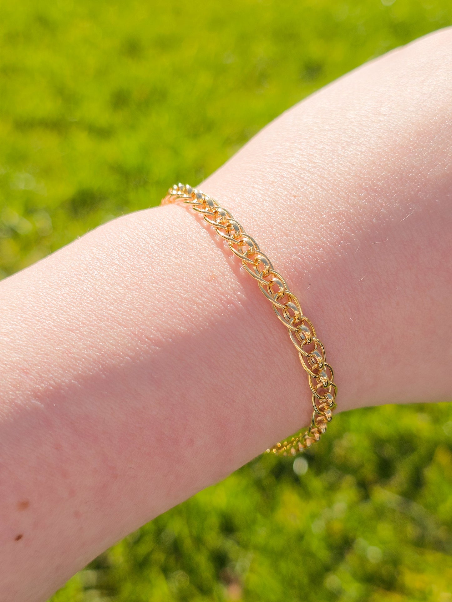 9ct Yellow Gold Fancy Link Bracelet with Lobster Clasp - 7.5" 19cm - 9k
