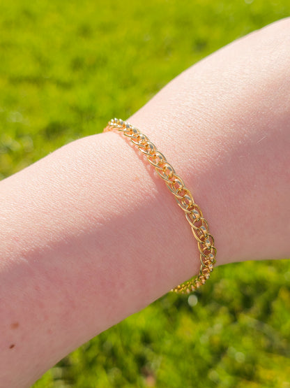 9ct Yellow Gold Fancy Link Bracelet with Lobster Clasp - 7.5" 19cm - 9k