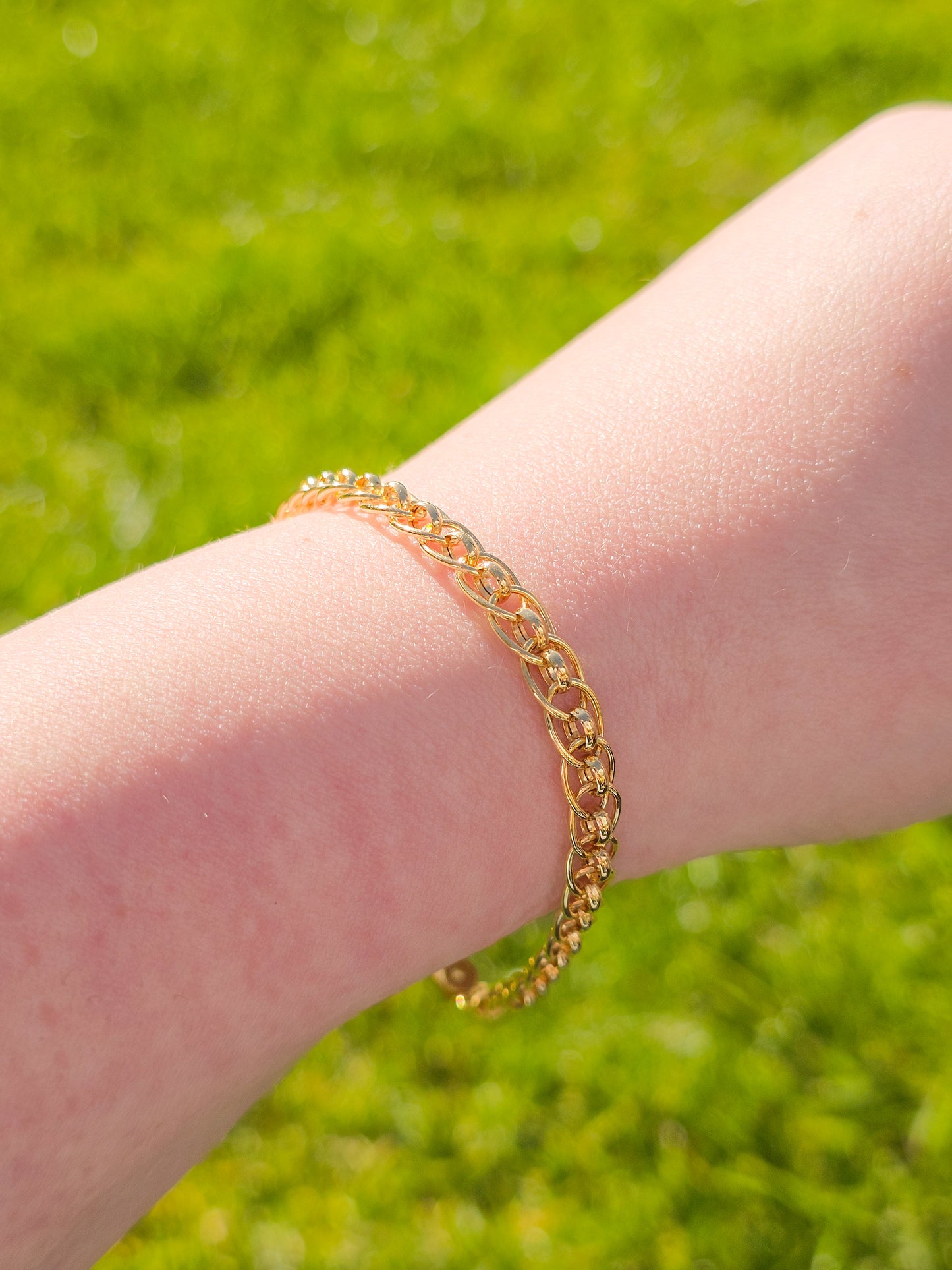 9ct Yellow Gold Fancy Link Bracelet with Lobster Clasp - 7.5" 19cm - 9k
