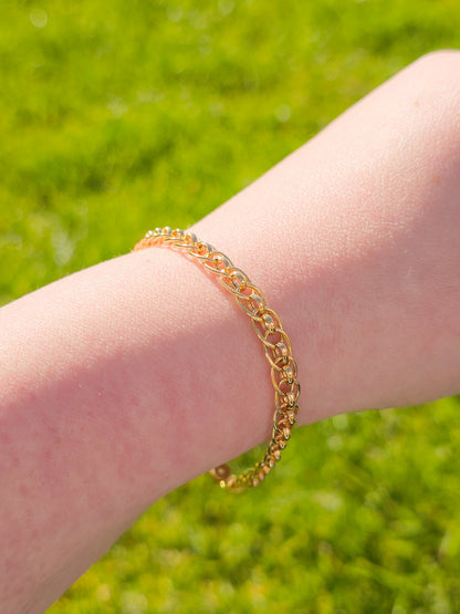 9ct Yellow Gold Fancy Link Bracelet with Lobster Clasp - 7.5" 19cm - 9k