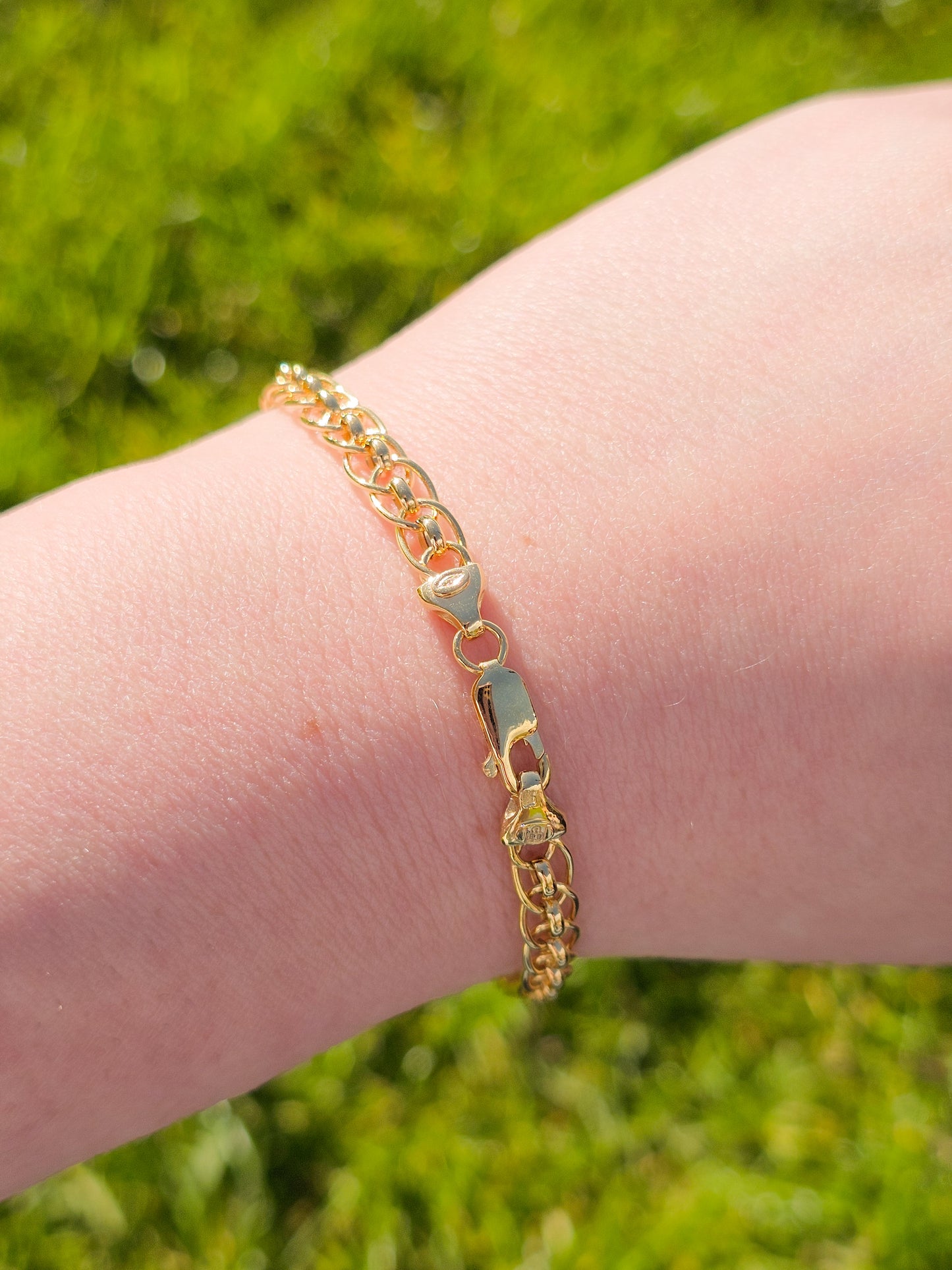 9ct Yellow Gold Fancy Link Bracelet with Lobster Clasp - 7.5" 19cm - 9k