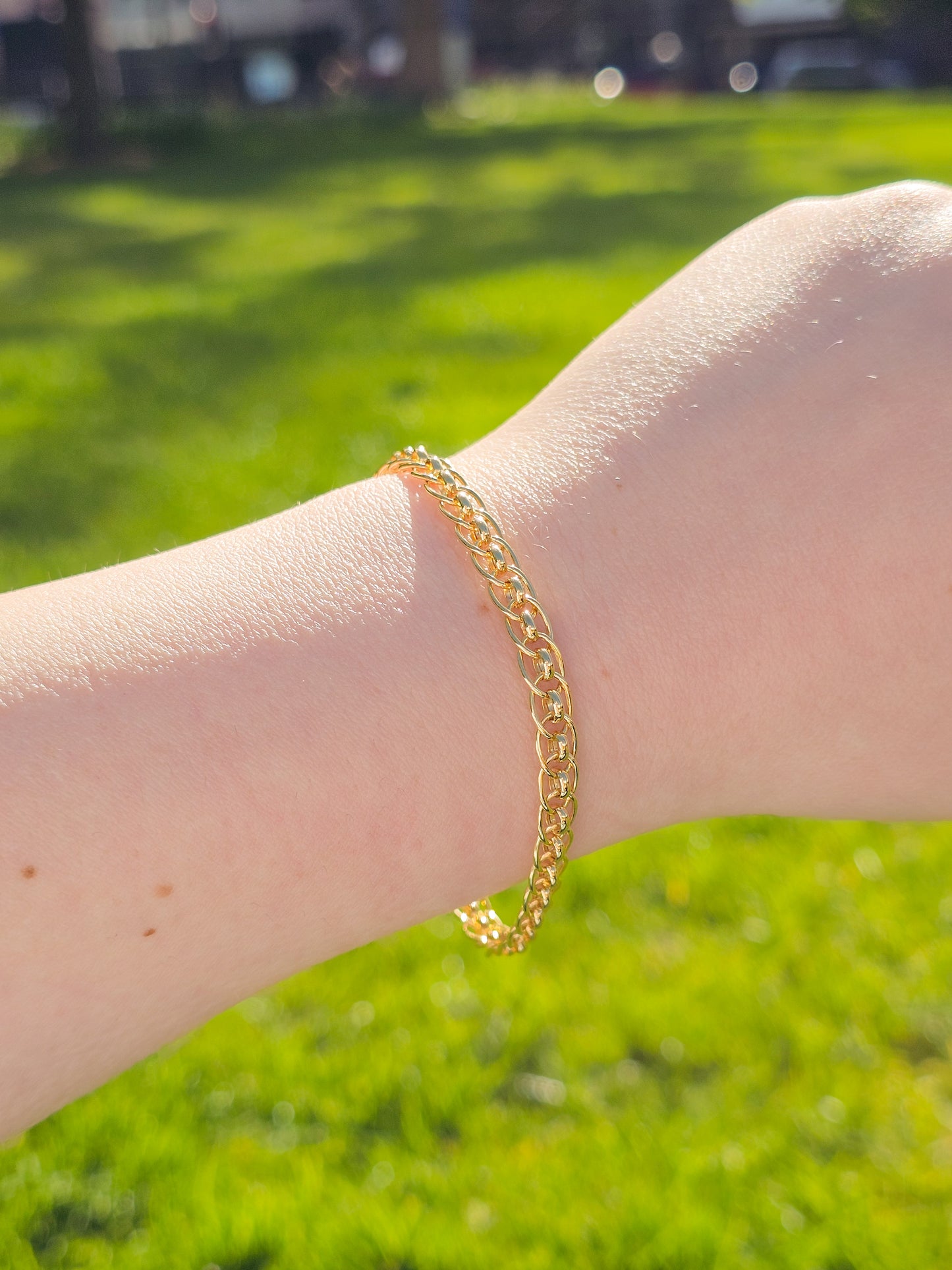 9ct Yellow Gold Fancy Link Bracelet with Lobster Clasp - 7.5" 19cm - 9k