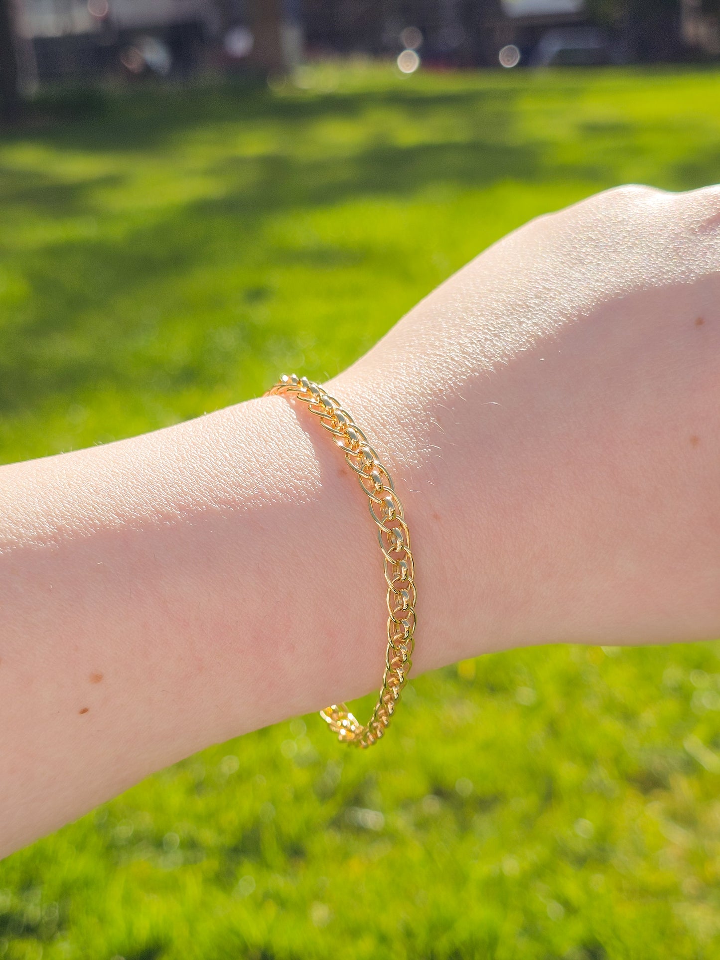 9ct Yellow Gold Fancy Link Bracelet with Lobster Clasp - 7.5" 19cm - 9k