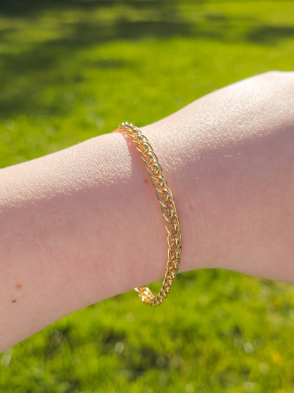 9ct Yellow Gold Fancy Link Bracelet with Lobster Clasp - 7.5" 19cm - 9k