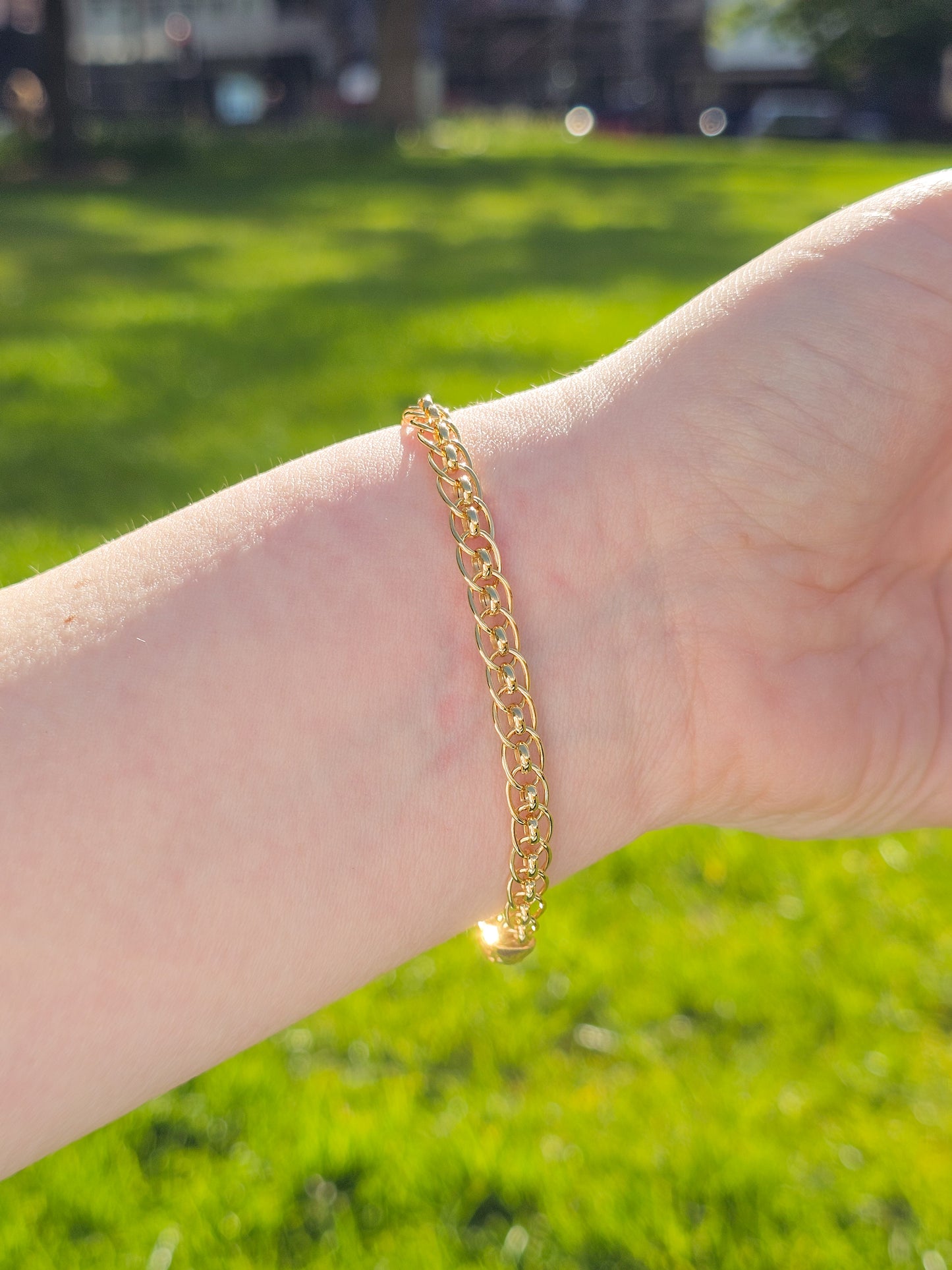 9ct Yellow Gold Fancy Link Bracelet with Lobster Clasp - 7.5" 19cm - 9k
