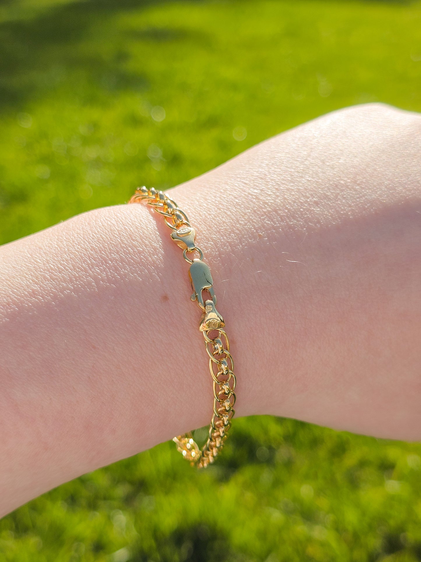 9ct Yellow Gold Fancy Link Bracelet with Lobster Clasp - 7.5" 19cm - 9k