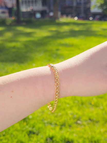 9ct Yellow Gold Fancy Link Bracelet with Lobster Clasp - 7.5" 19cm - 9k
